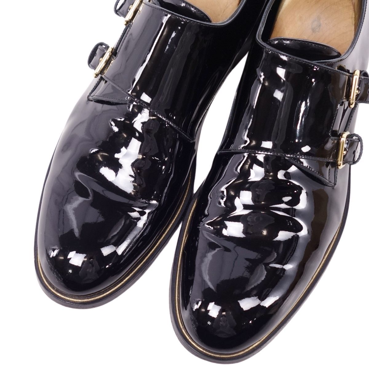 美品【LOUIS VUITTON】ドレスシューズ 25.5 エナメル 革靴 黒 美品