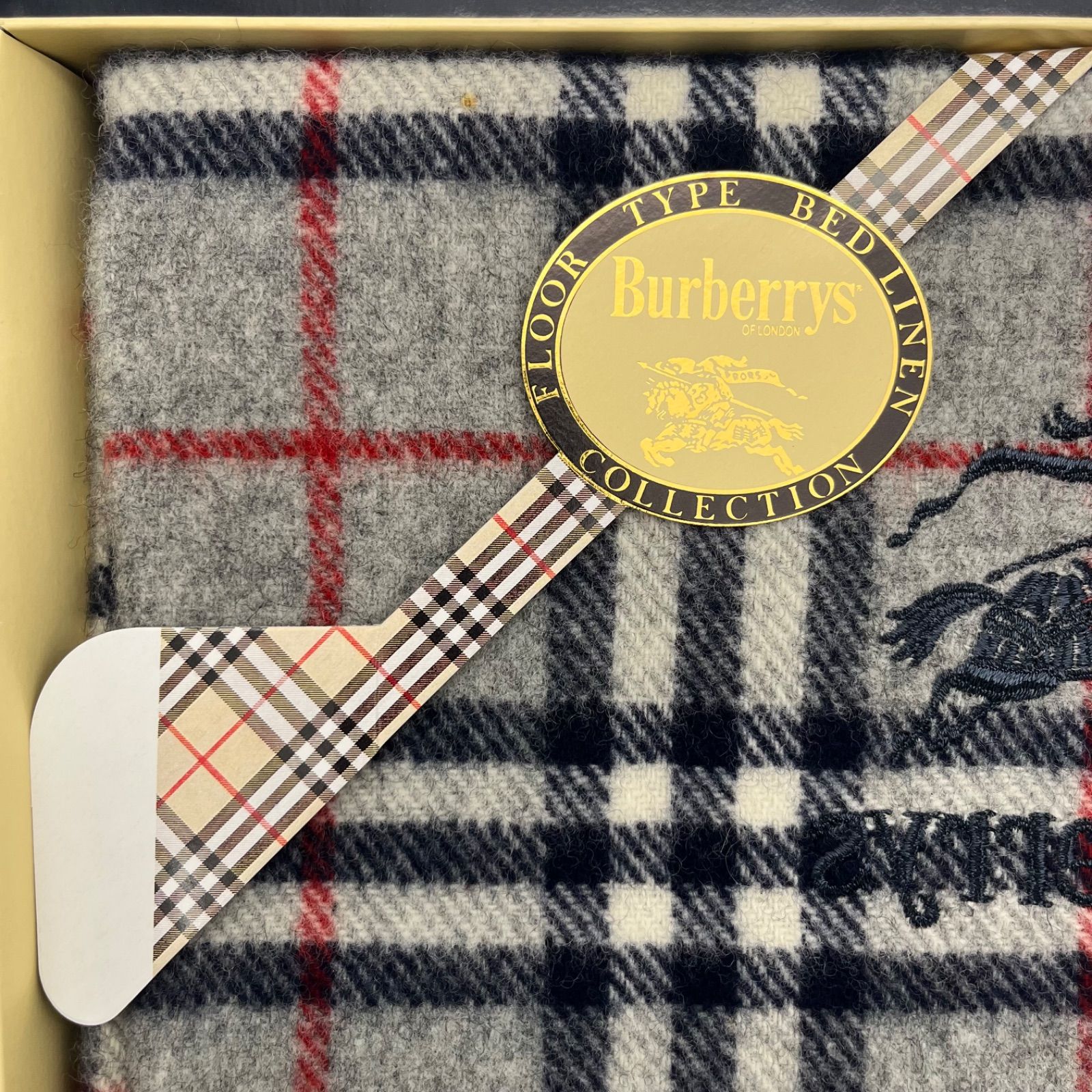 新品未使用】Burberry バーバリー ウールひざ掛け ウール100