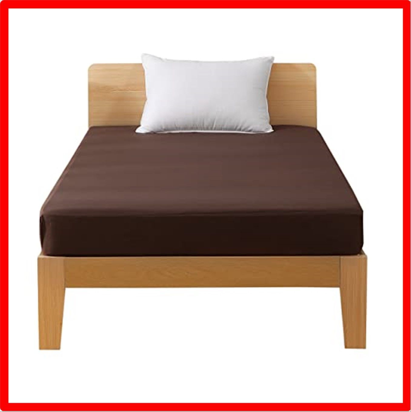 【匿名配送】ブラウン_セミダブルサイズ 約120x200x30cm ボックスシーツ シングル セミダブル ダブル マットレスカバー シーツ ベッドシーツ 一体型