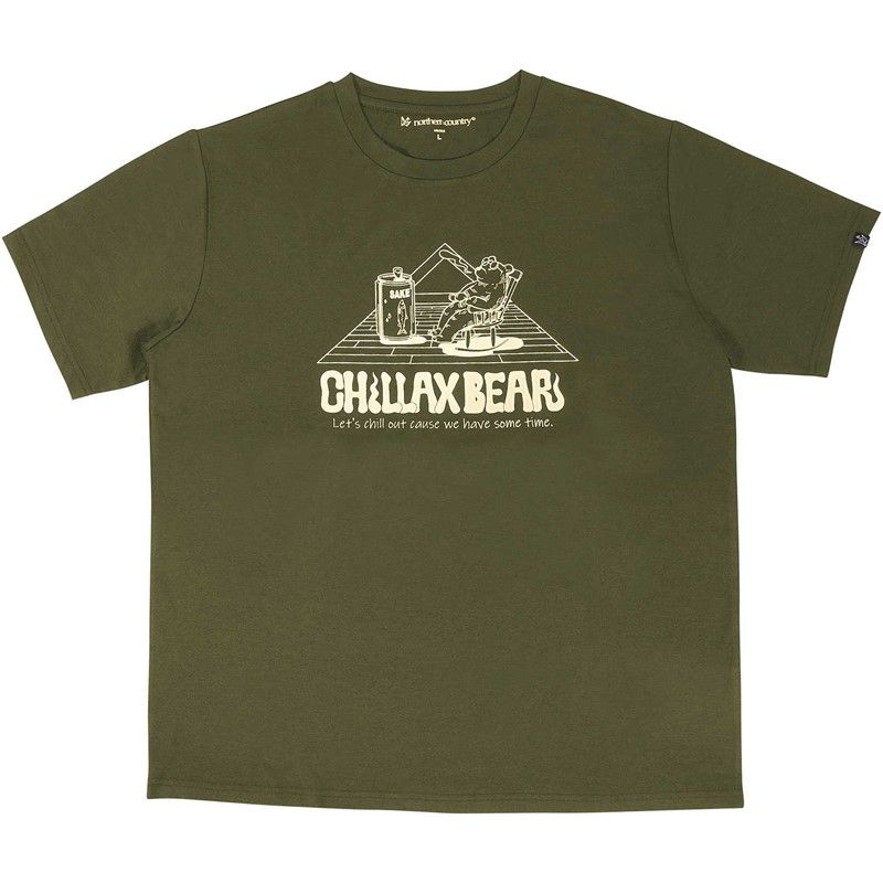  ノーザンカントリーnortherncountry ハイブリッドTシャツ バックP BEAR アウトドアハンソデTシャツ (tr1316-kh)、カーキ その他