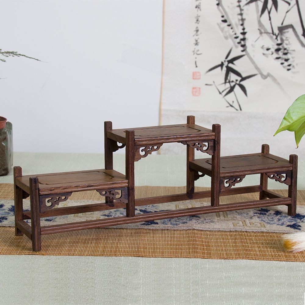 実木　棚　茶器立て　工芸品　紫砂　急須　ボーグ架　置物　木彫り　展示ラック　鶏翅木　TYT139 実木 棚 茶器立て 工芸品 紫砂 急須 ボーグ架 置物 木彫り 展示ラック