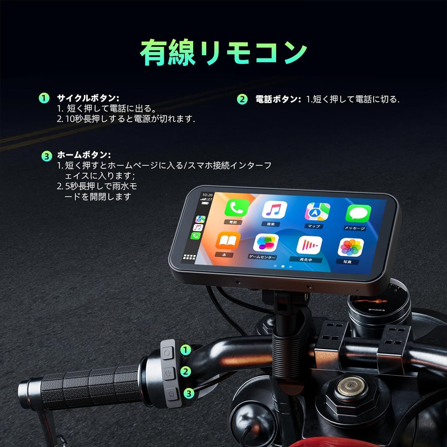 6.25インチIPSタッチスクリーン ワイヤレス