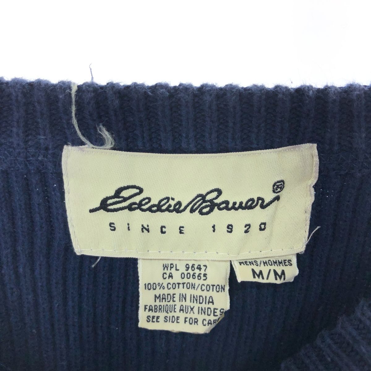 古着 エディーバウアー Eddie Bauer リブ編み コットンニットセーター 