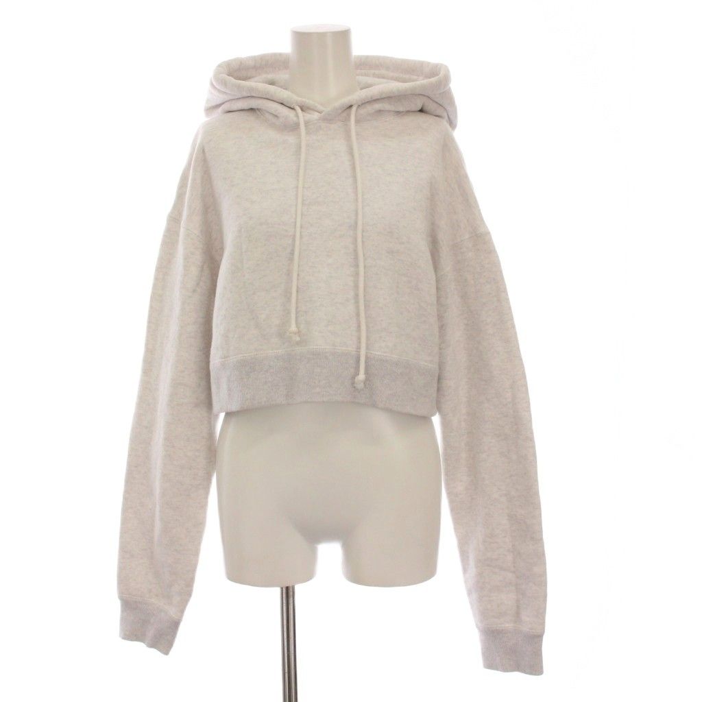 yo BIOTOP ビオトープ Cropped parka クロップド パーカー スウェット プルオーバー 長袖 F ライトグレー 白 EEM-43070 |YM