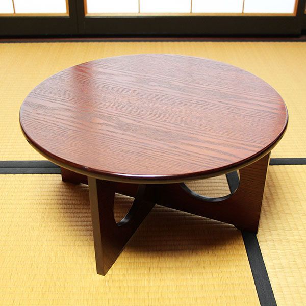 ちゃぶ台 卓袱台 木製 50cm 組み立て 丸型 円卓 漆器 漆塗り 丸テーブル 座卓 おしゃれ レトロ
