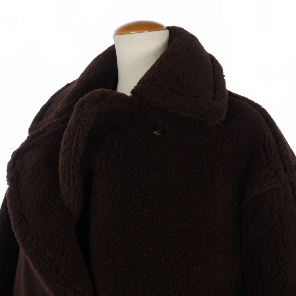 CINOH BOA COCOON COAT ダークブラウン 36 CINOH/チノ】Boa Cocoon Coat/ボアコクーンコート