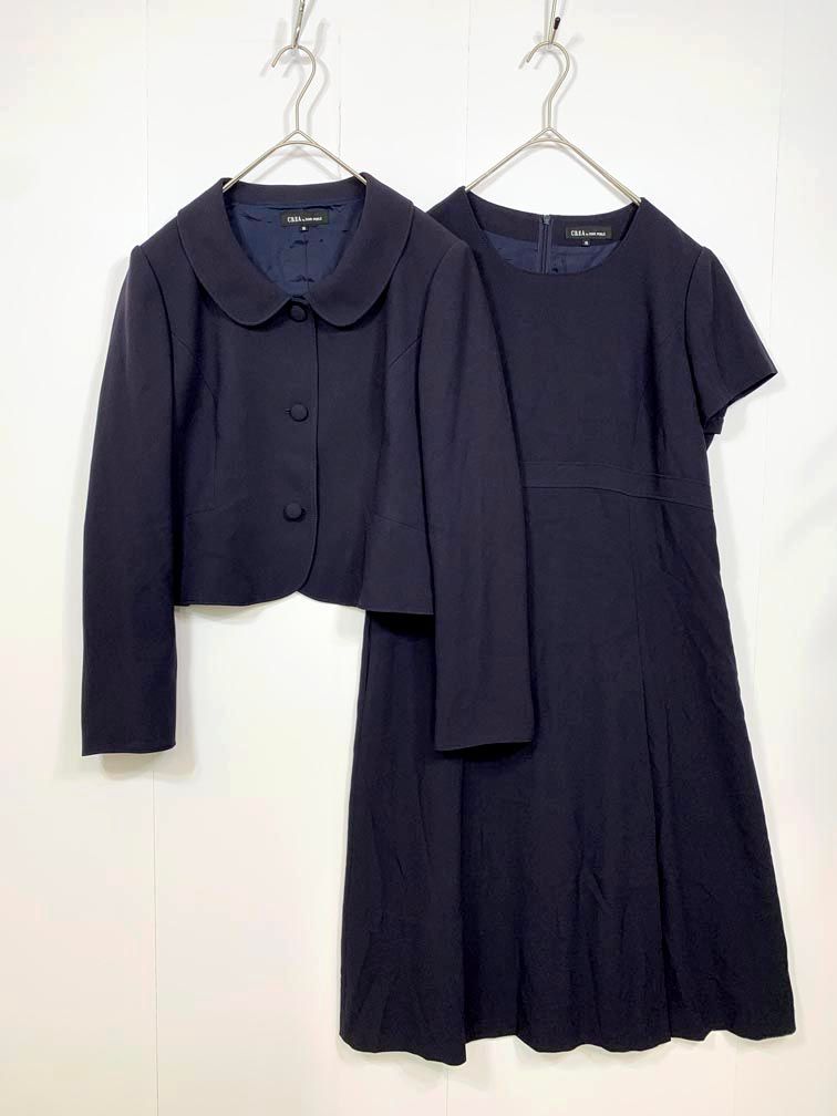 東京ソワール crea by soir perle お受験スーツ ワンピース セットアップ size15|紺 ◎レディース
