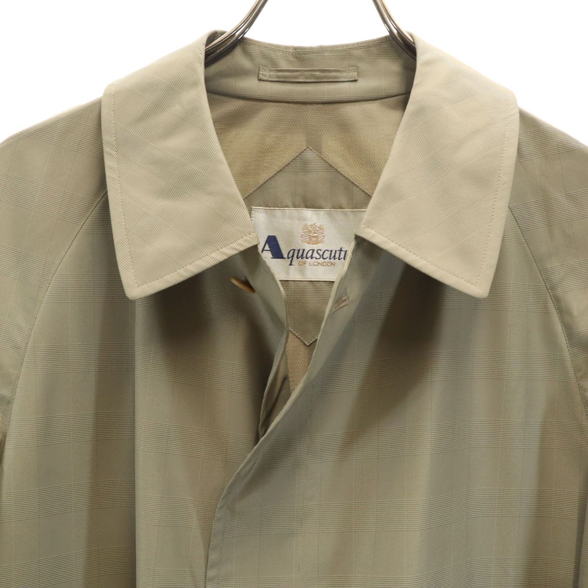 Aquascutum アクアスキュータム 日本製 チェック柄 ステンカラー