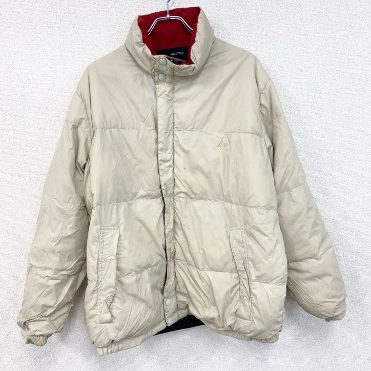 【beige,】ベイジ リバーシブルダウンジャケット 古着 used NAUTICA ノーティカ リバーシブルダウンジャケット 紺