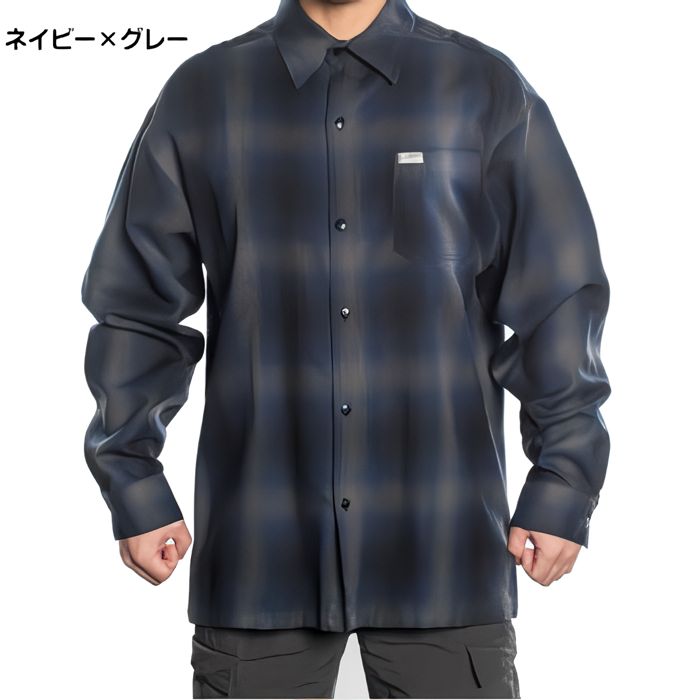 caltopネイビー系 チェック柄 長袖ネルシャツ CalTop 長袖ネルシャツ S