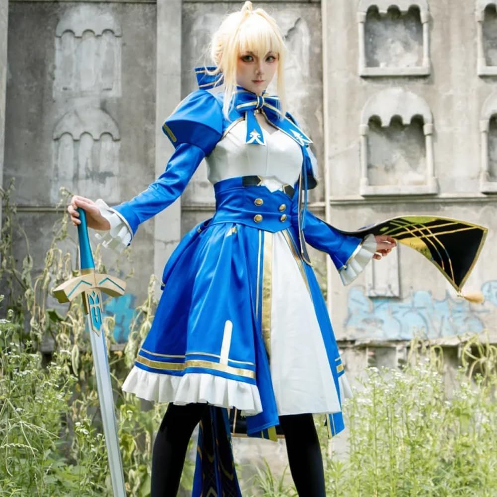 五次元 高品質 Fate Saber コスプレ衣装 崩壊スターレイル ワンピース戦闘服 連動コラボ コスチューム ウイッグ付き 変装 ハロウィン クリスマ BJ0927ML03