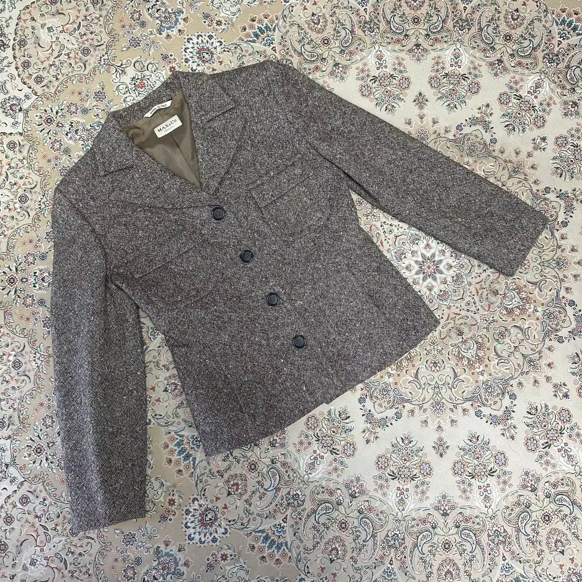 MAX ＆ CO MAX MARA マックスマーラ レディース ヘリンボーン ブレザー 38 ジャケットスーツビンテージグローブ