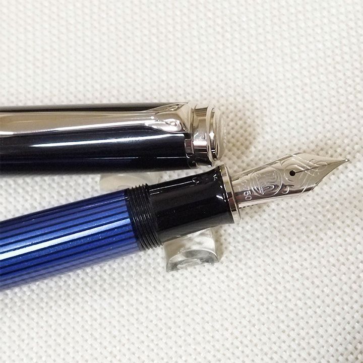 ペリカン m805 ブルーストライプ m800 字幅M 新品)Pelikan ペリカン 万年筆 スーベレーン M800 ブルー