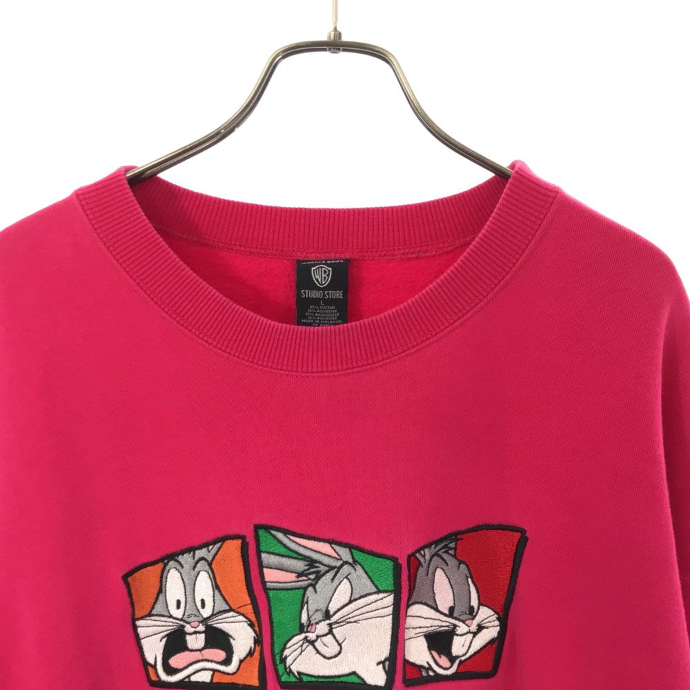 Warner Bros WB バックスバーニーズ刺繍トレーナー L ワーナーブラザーズ バックスバニー刺繍 長袖 スウェット トレーナー L