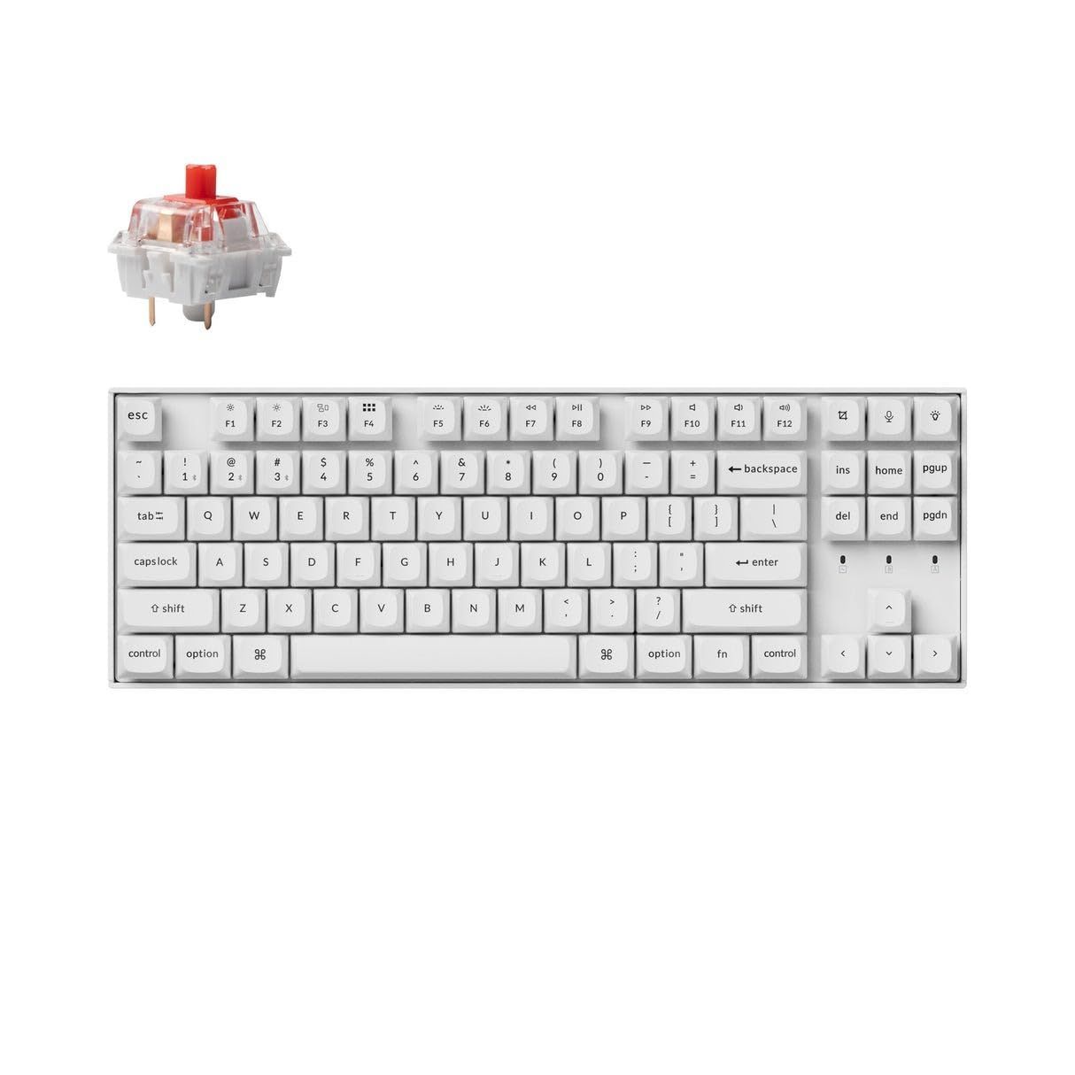 【在庫処分】Windows Linux対応 Proメカニカルスイッチ有線及びBluetooth無線対応Mac K Keychron LEDライトホットスワップ対応Keychron VIAプログラム可能USレイアウトWhite ホワイトボディQMK K ワイヤレ