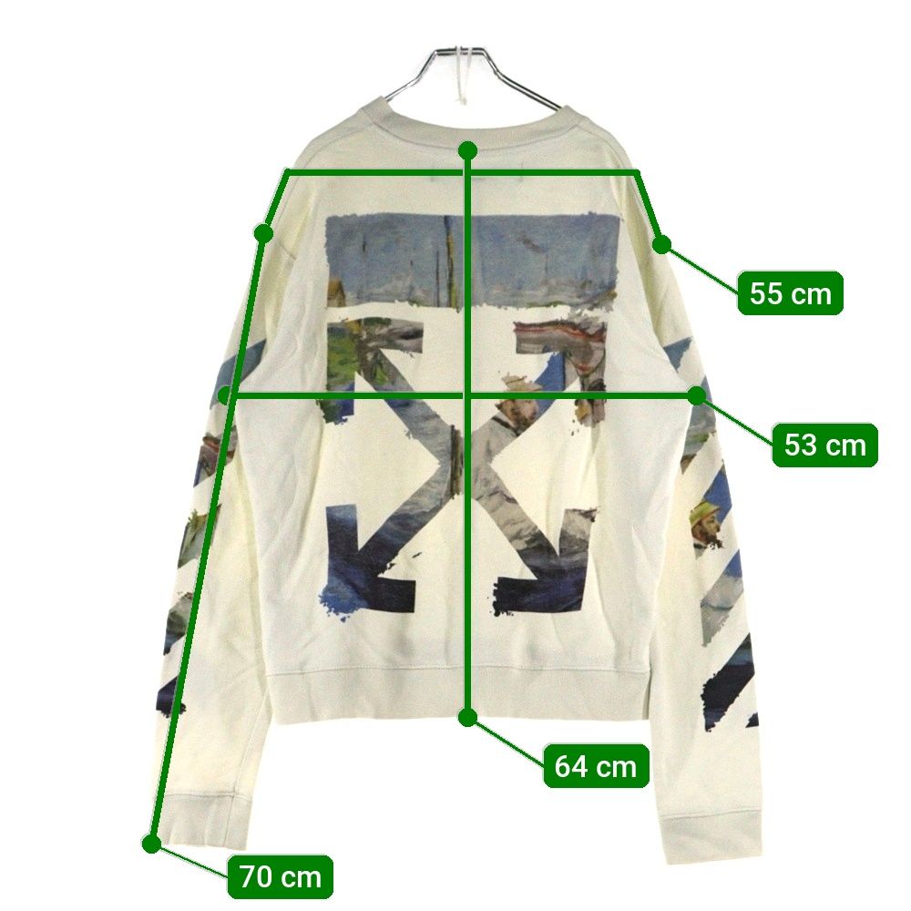 希少デザイン☆オフホワイト クロスアロー アームロゴ スウェット M OFF-WHITE (オフホワイト) 19SS DIAG COLORED ARROWS SLIM CREW