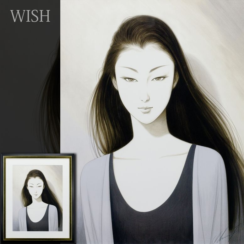 真作】【WISH】鶴田一郎「ときめき」リトグラフ 約15号 大作
