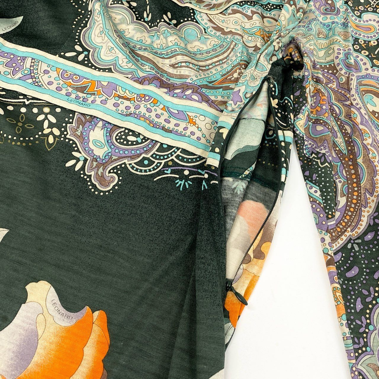 LEONARD レオナード　ペイズリー柄 ワンピース　ヴィンテージ　長袖 LEONARD レオナード ペイズリー柄 ワンピース ヴィンテージ 長袖