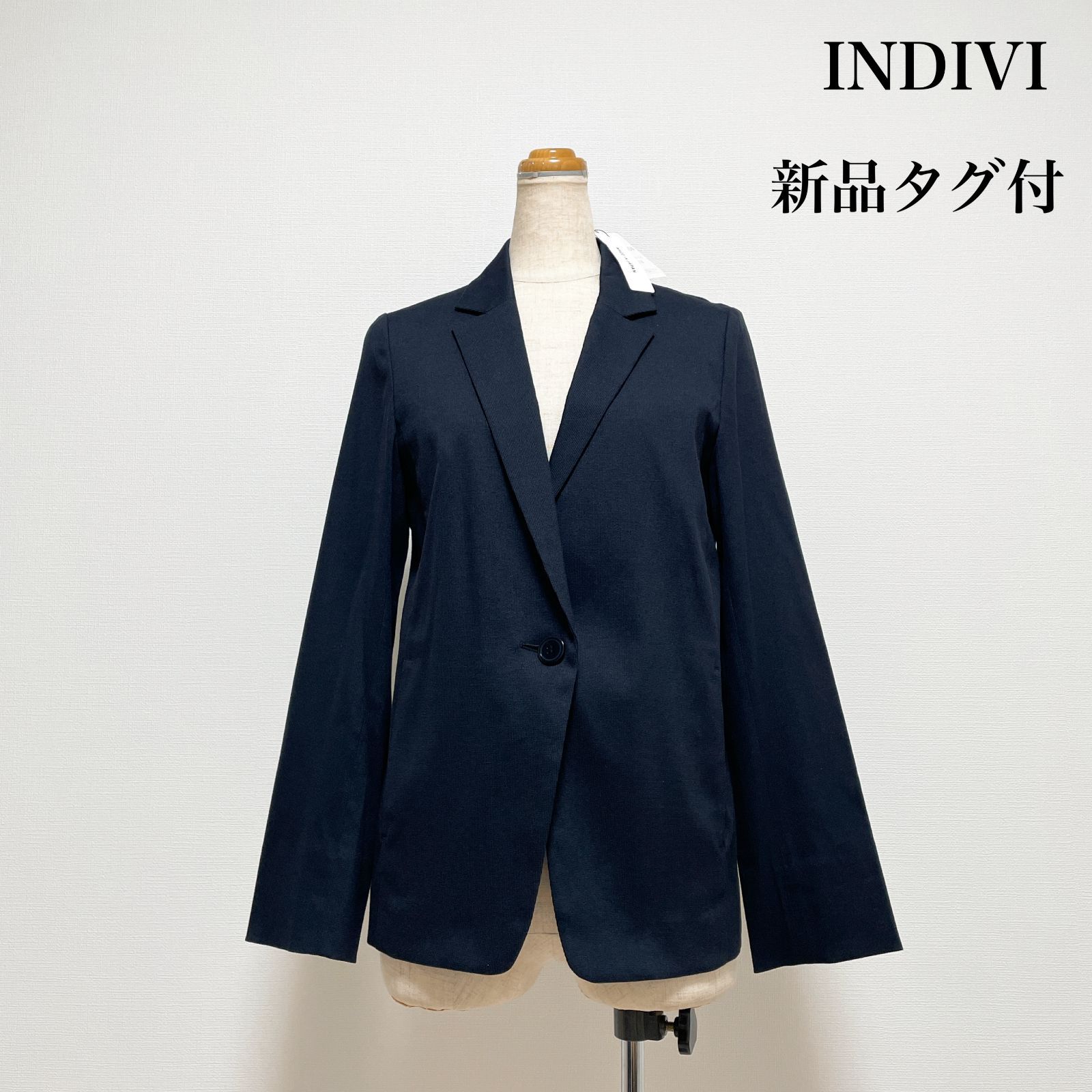 新品タグ付】INDIVI インディヴィ ジャケット ネイビー サイズ38 9号