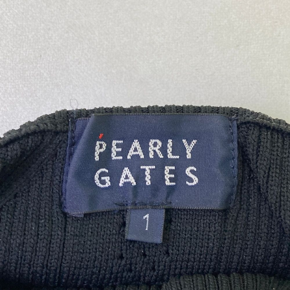 サイズ：1 PEARLY GATES パーリーゲイツ  モックネック ニットシャツ  ブラック系 [240101474803] ゴルフウェア レディース ストスト サイズ：1 PEARLY GATES パーリーゲイツ モックネック ニット