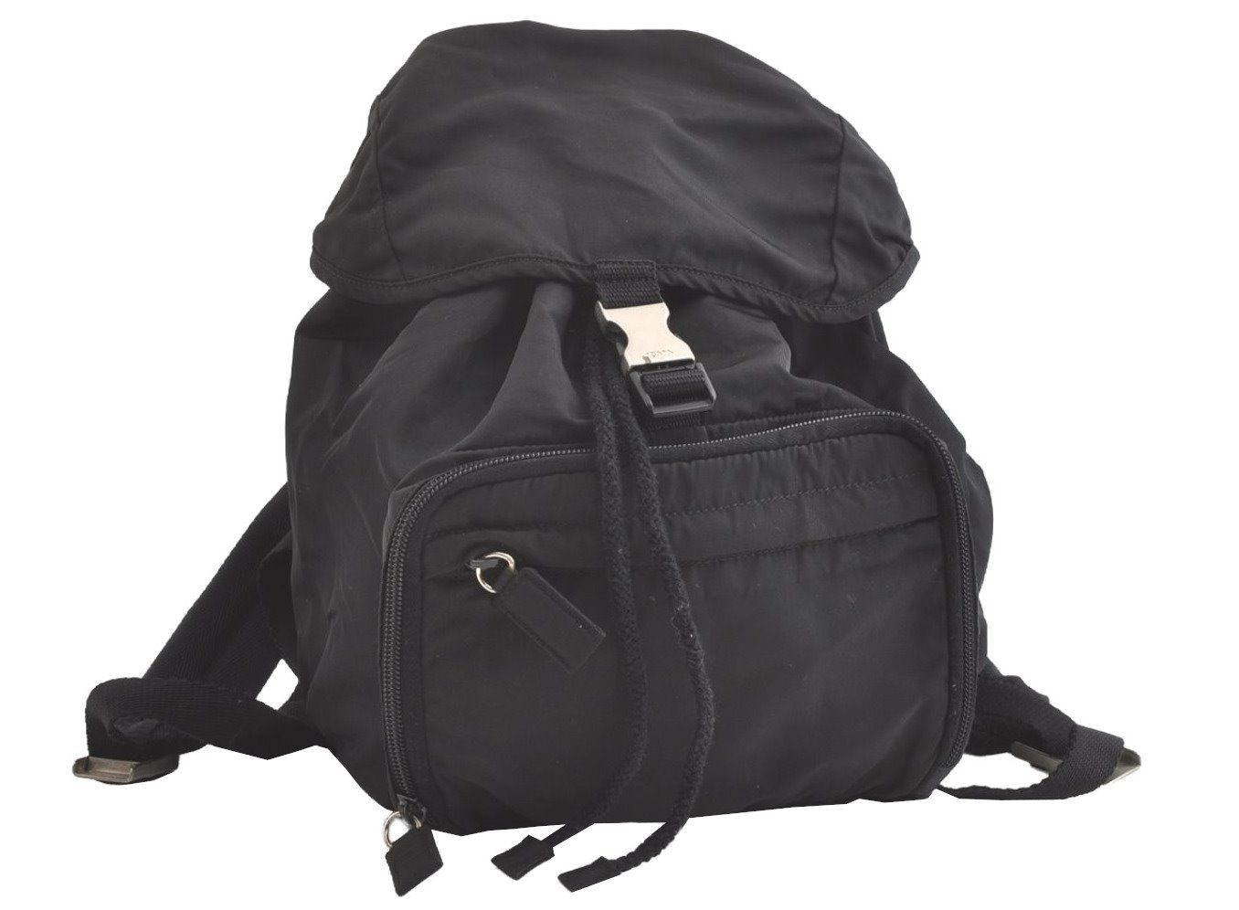 PRADA プラダ ヴィンテージ ナイロン Tessuto 巾着型 バックパック ブラック 8015J