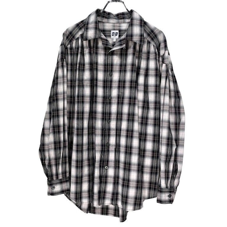 AiE コットンブロードギャザーオンブレチェックオーバーサイズシャツ Painter Shirt トップス エーアイイー ネペンテス AiE コットンブロードギャザーオンブレチェックオーバーサイズシャツ