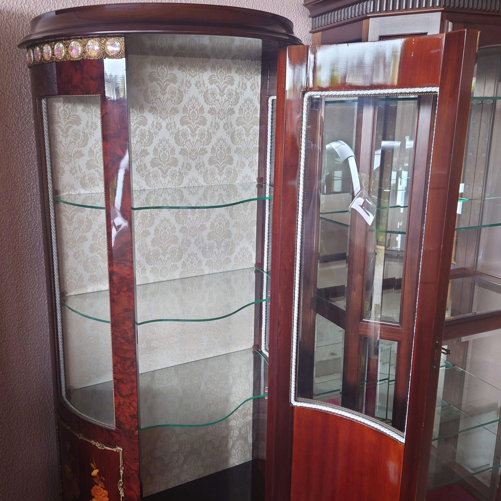 スペイン アンティーク飾り棚 マホガニーローズウッド キャビネット スペイン アンティーク飾り棚 マホガニーローズウッド