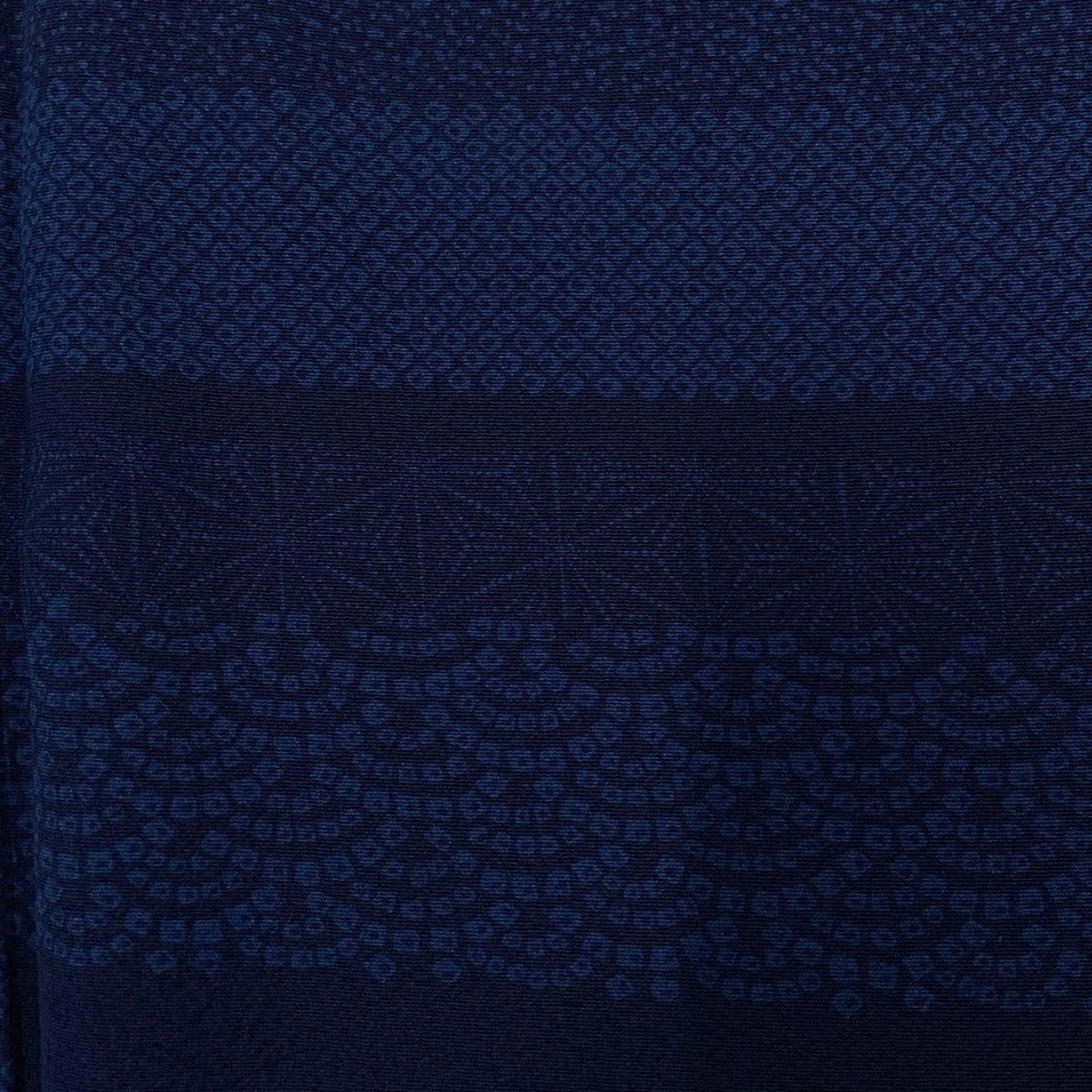 美品 江戸小紋寄せ柄 丈159.5 裄67.5 江戸小紋 身丈159.5cm 裄丈65cm M 袷 寄せ柄 花 紺色 正絹 美品