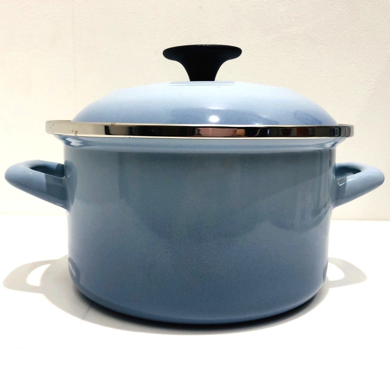 LE CREUSET (ルクルーゼ) 両手鍋 ココット ロンド 18㎝ アズールブルー