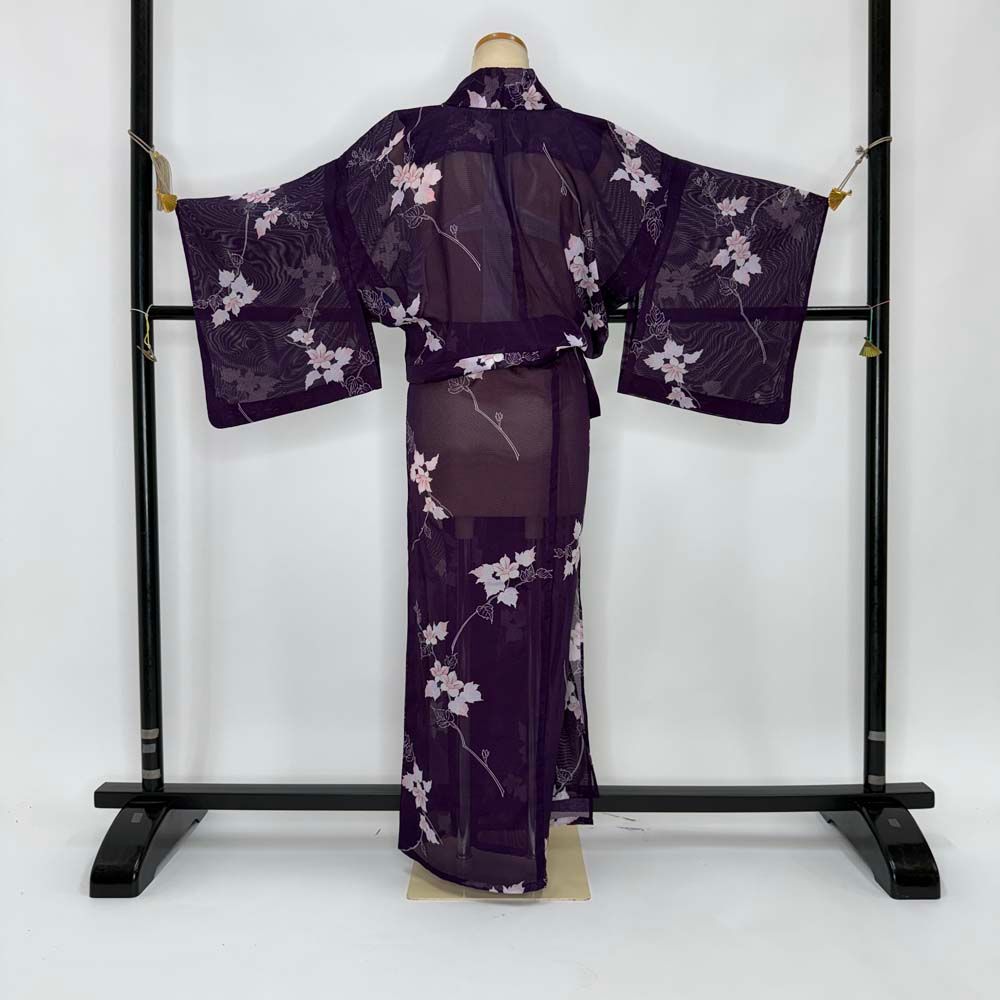 美品 夏着物 正絹 絽“一瞬で印象付ける！ウルトラマリン×紫陽花”訪問着J-65 美品 夏着物 正絹 絽“一瞬で印象付ける！ウルトラマリン×紫陽花