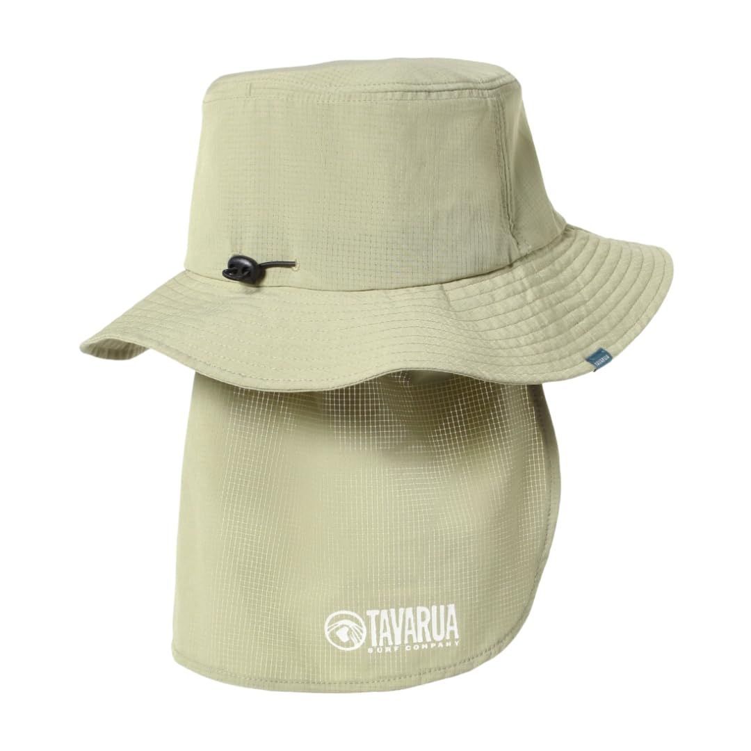 速乾性 通気性 ネオプレンストラップ付き フリーサイズ59cm UPF50 サンシェード付き ブラック UVエアーメッシュサーフハット タバルア