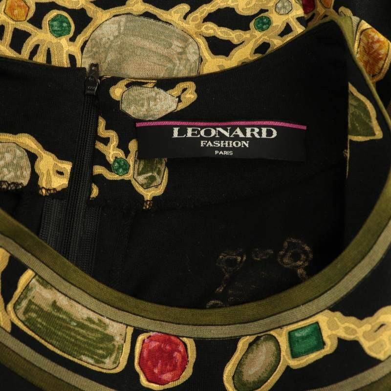 レオナール LEONARD ファッション FASHION ウールシルク宝石柄カットソー 長袖 M ブラック /HK ■OS レディース レオナール LEONARD ファッション FASHION ウールシルク宝石柄