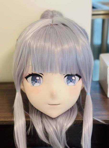 全頭マスク カツラ付き ロック付き NO.156 ドール ヘッドロリータ人形 コスプレ マスク 変身 仮装 着ぐるみ 二次元美少女
