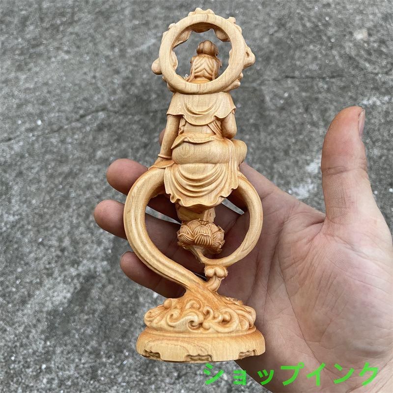 置物 開運 仏像 高級天然木彫り 観音様 工芸品 極細工 美術品 風水 新品 置物 開運 仏像 高級天然木彫り 持経自在観音 風水 置物