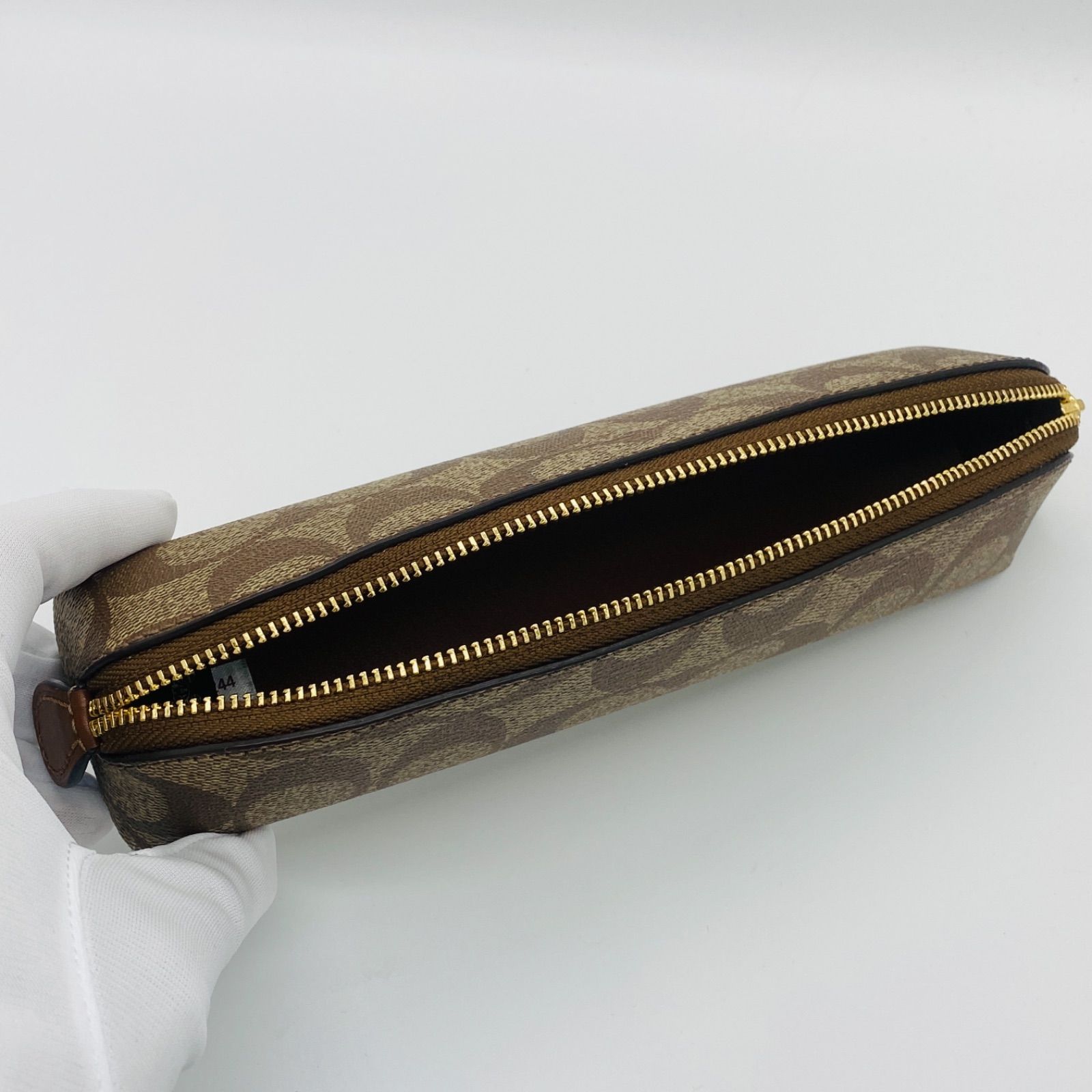 新品　コーチ　COACH ブラウン ペンケース　シグネチャー COACH コーチ ペンケース 筆箱 メンズ レディース ブラウン