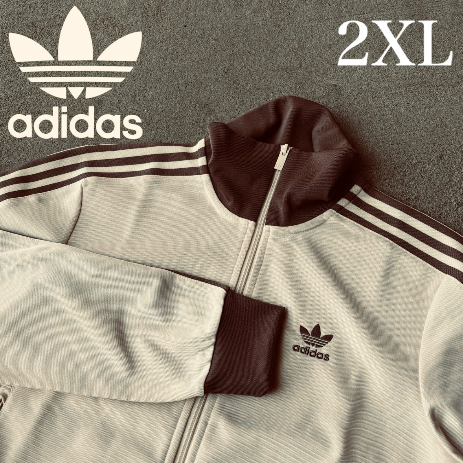 新品2XL⭐️adidas トラックジャケット/ジャージ 刺繍トレファイル 