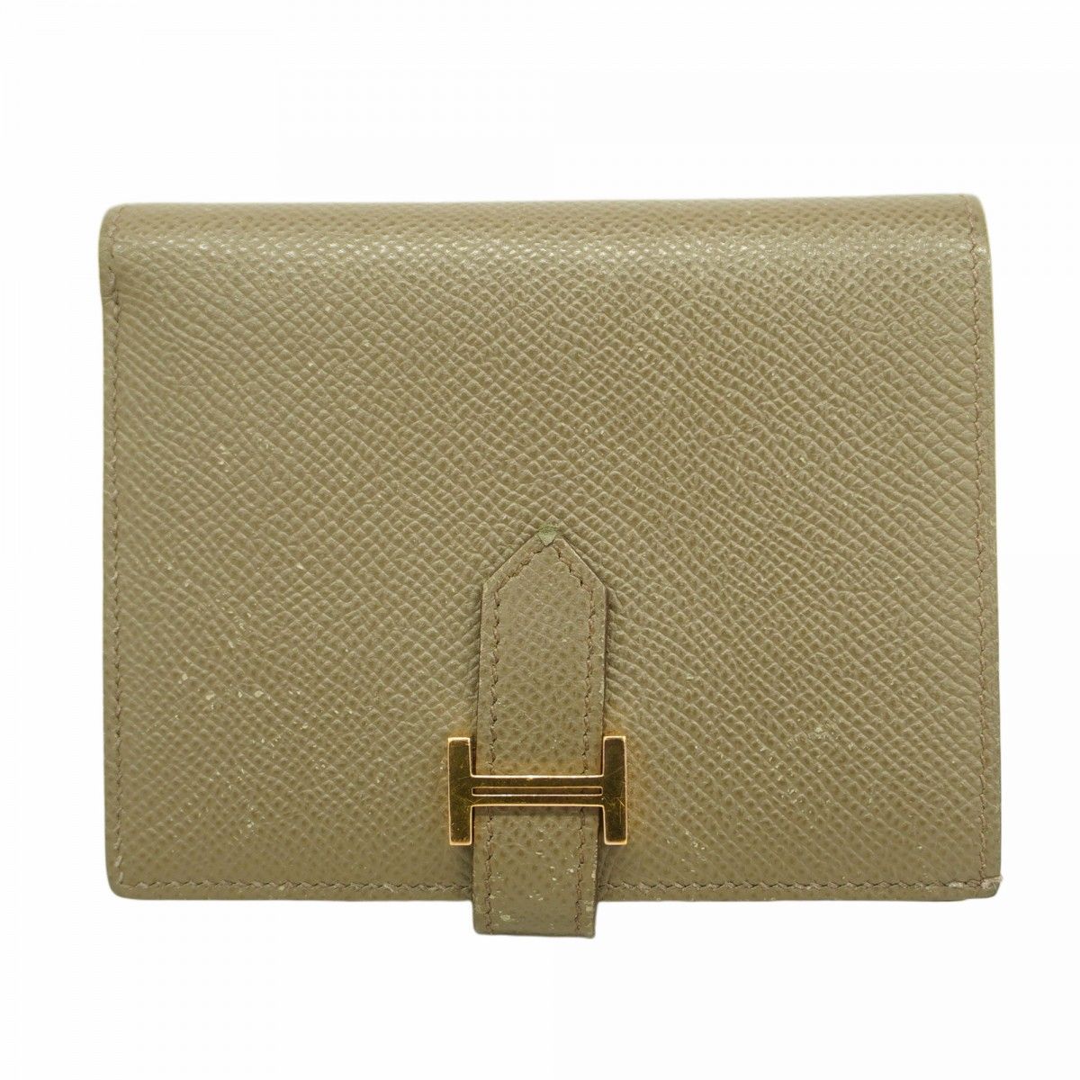5eb0897 エルメス 財布 ベアンコンパクト ヴォーエプソン トープ ゴールド金具 Y刻印 メンズ レディース ユニセックス