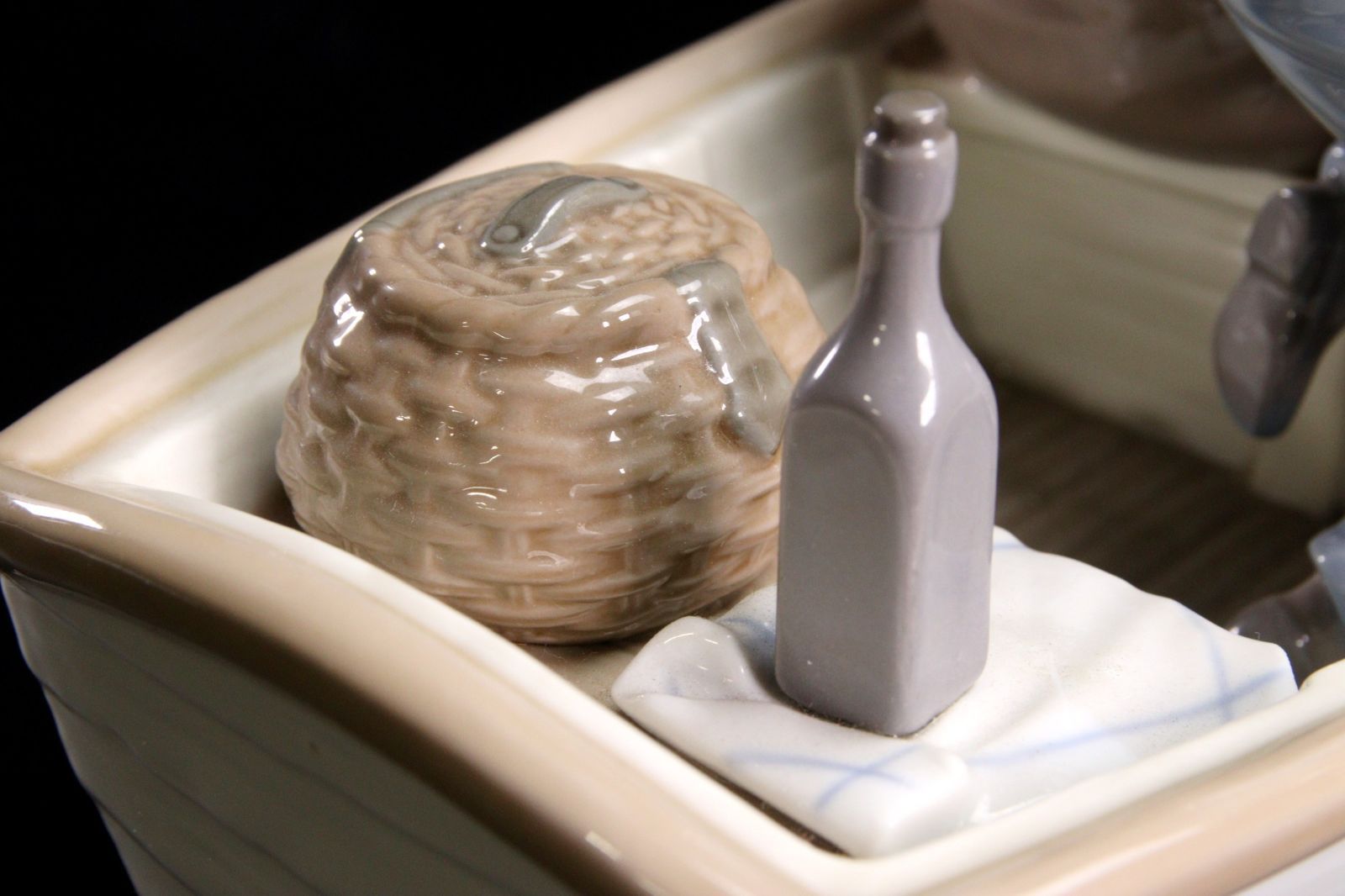 LLADRO リヤドロ 「おじいちゃんと魚釣り」 39cm アンティーク 楾 F942