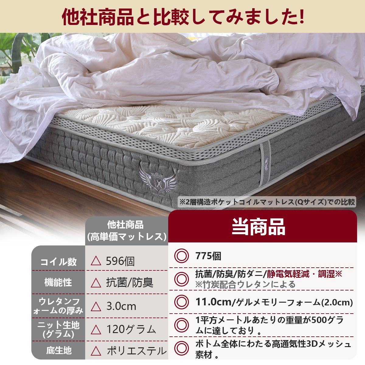 通気性良好 快適な寝心地