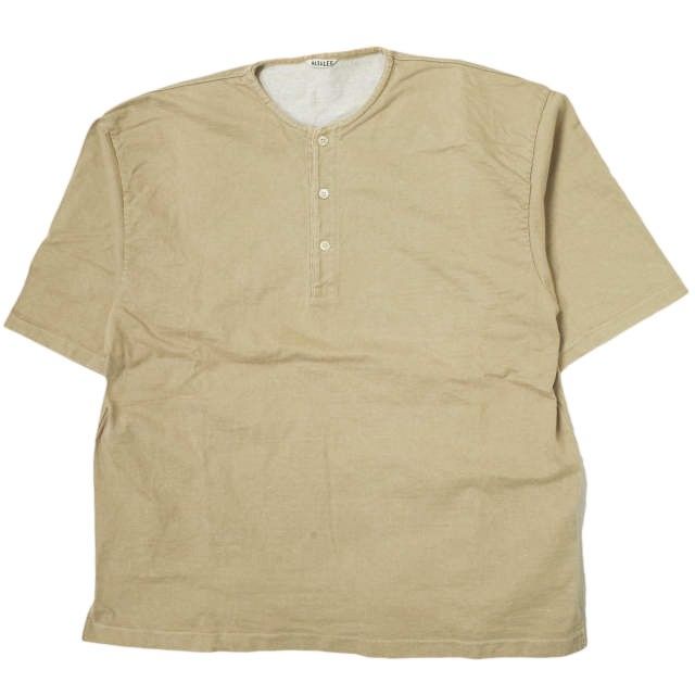 AURALEE オーラリー 日本製 STAND UP HENLEY NECK TEE スタンドアップヘンリーネックTシャツ A6SH02SU 5 BEIGE 半袖 トップス g11545