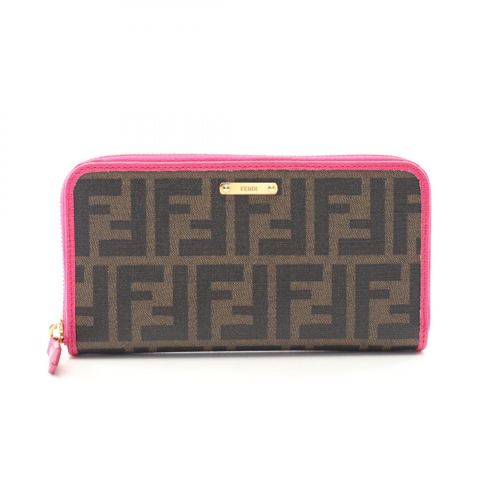 フェンディ FENDI ラウンド長財布 バイザウェイ ズッカ 8M0299 ブラック|カーキ|ピンクパープル PVCコーティングキャンバス レザー ズッカ ラウンド長財布 レディース Used A