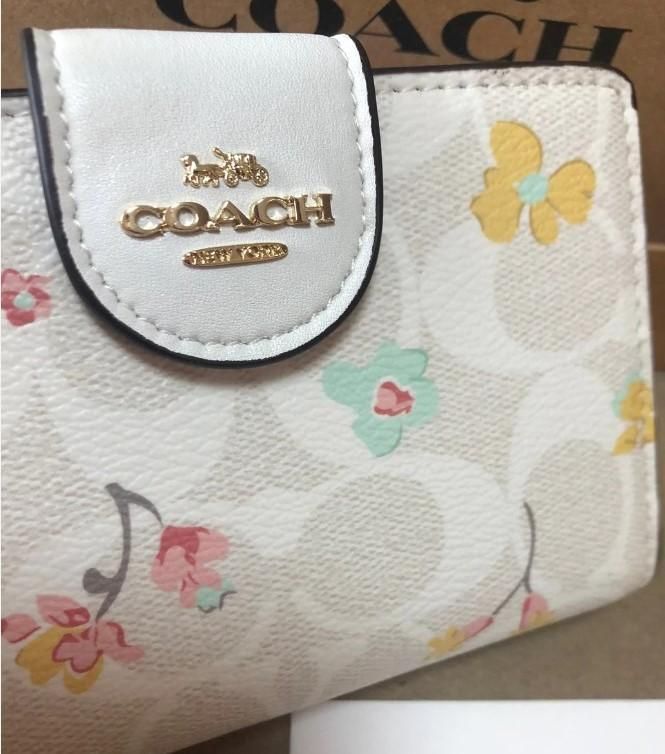 COACH コーチ 新品 チョーク ホワイト 折り財布 レディース 白 財布