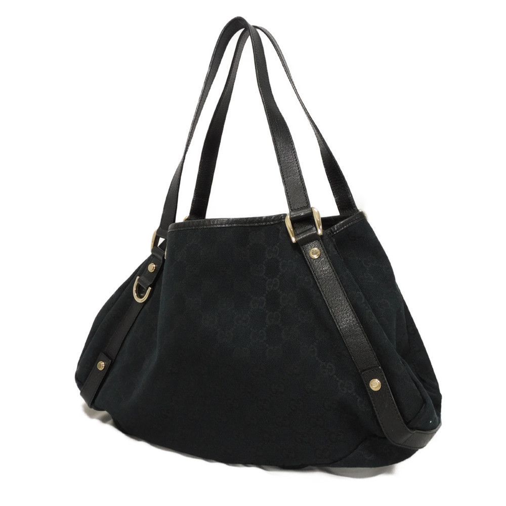 Gucci ブラック ハンドバッグ GUCCI グッチ アビー トート ロゴ ダブルG カーフ ショルダー