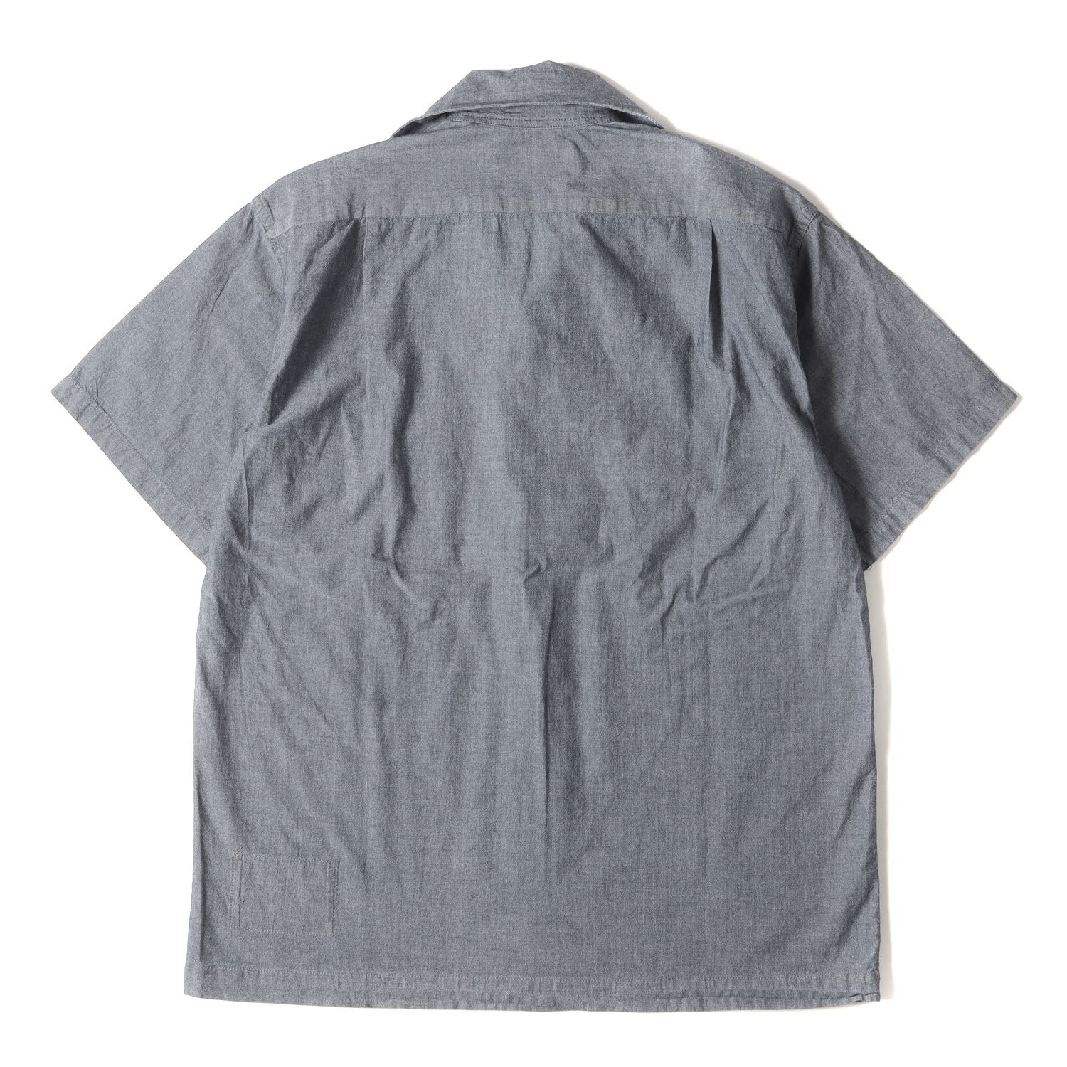 EVIS ☆ 半袖オープンシャツ EVISU エヴィス シャツ サイズ:38(M) オープンカラー シャンブレー