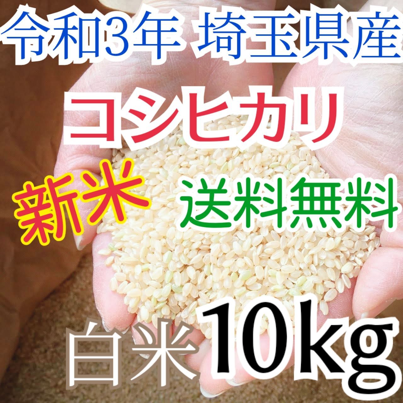 新米 美味しいお米 令和3年 埼玉県産 コシヒカリ 白米 10kg 送料無料