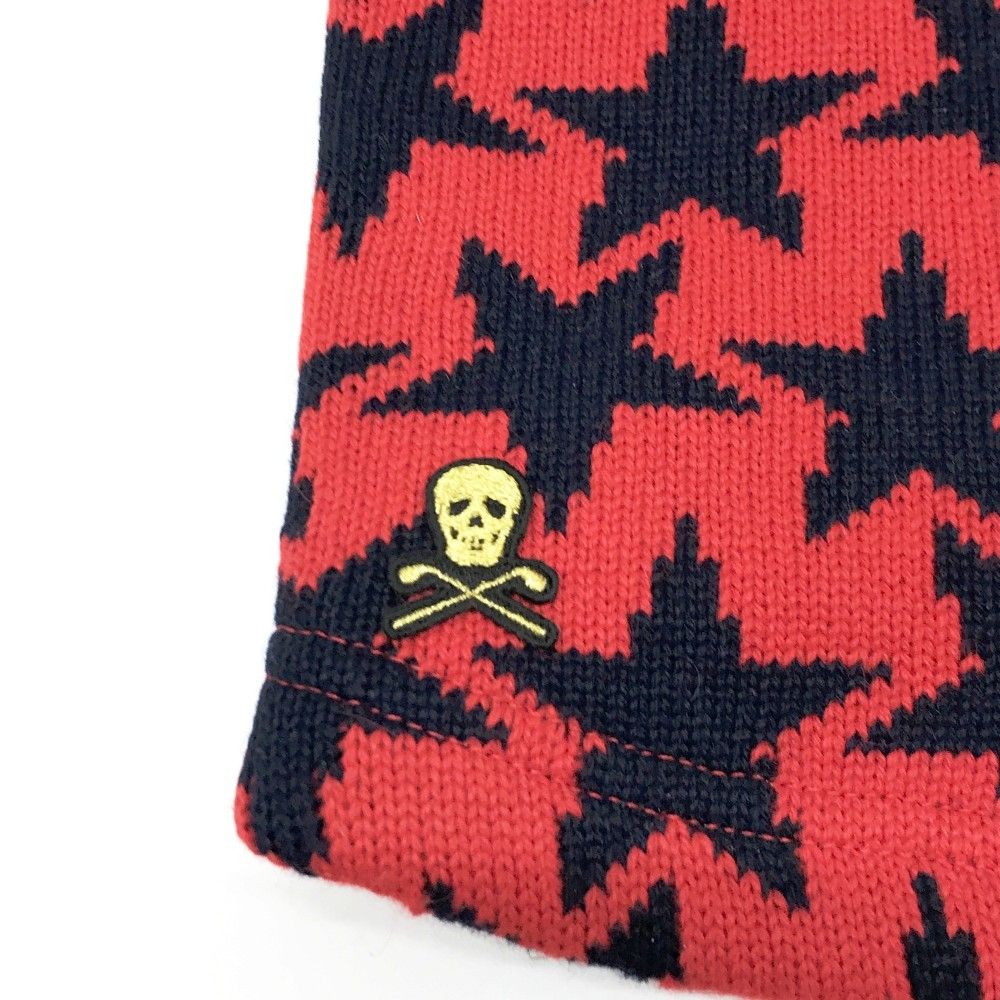 カッコいい！MARK & LONA 星柄 ネックウォーマー MARK&LONA マークアンドロナ ネックウォーマー 星 総柄 レッド系 F