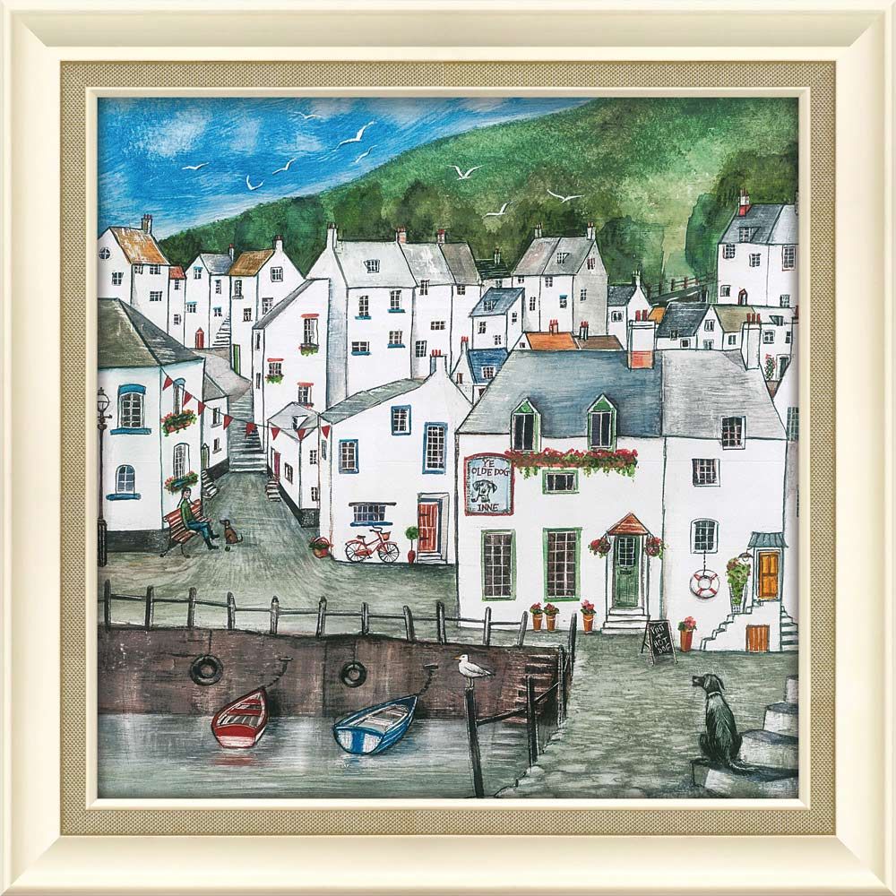 絵画 ジョー ラム「オールド ドッグ イン」 額入り 壁に飾る かわいい 犬 の絵 額付き モダン アートフレーム 玄関 に飾る アート ドッグ dog リビング インテリア ギフト 御祝 プレゼント 贈り物 廊下 寝室 癒やし Lサイズ おしゃれ 壁掛け 絵