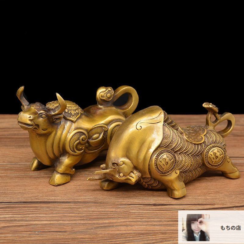 十二支牛の頭の銅メダル 開運風水 招財 工芸品 装飾品 置物 Amazon.co.