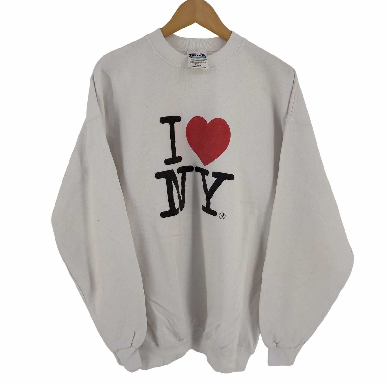 タルテックス TULTEX 90S メキシコ製 クルーネックスウェット I LOVE NY メンズ import：XL