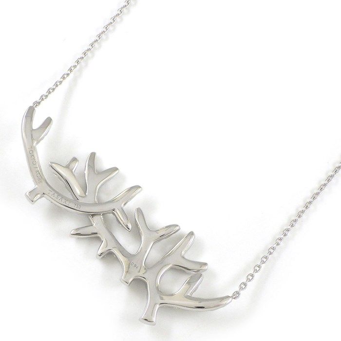 タサキ 田崎真珠 TASAKI ネックレス 珊瑚モチーフ パヴェ ダイヤモンド  